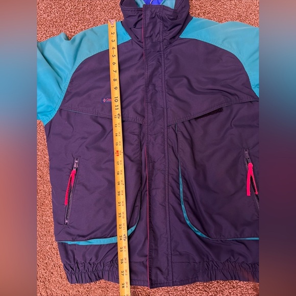 Vintage Columbia Powder Keg Jacket Mens L Navy Teal Pink 3in1 Zip Ski Snowboard - Picture 13 of 15